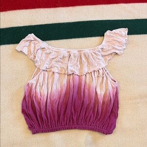 Free People Pink and Purple Ombre Crop Top
